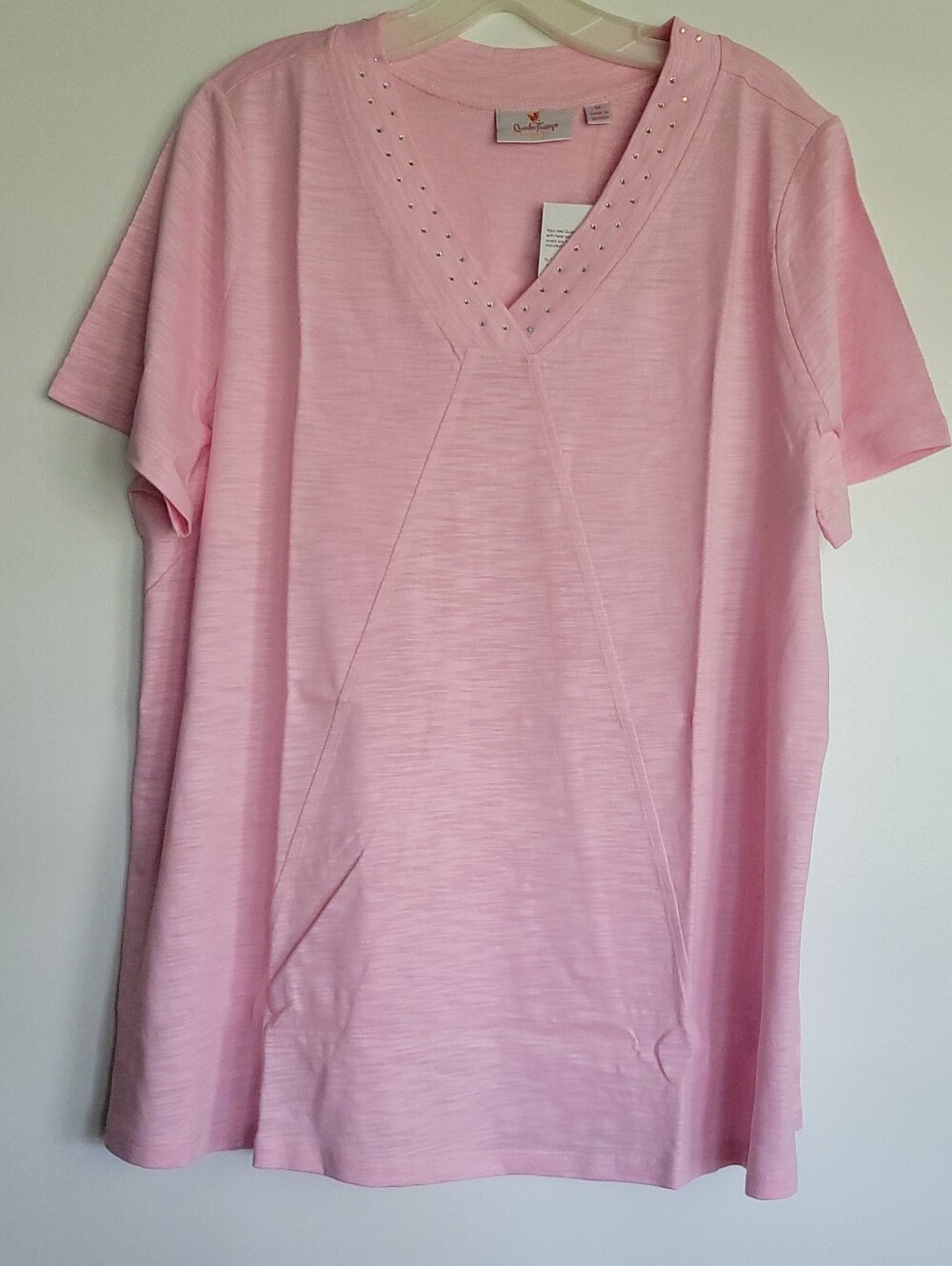 Quacker Factory Crystal Pink Top 1X NEW
